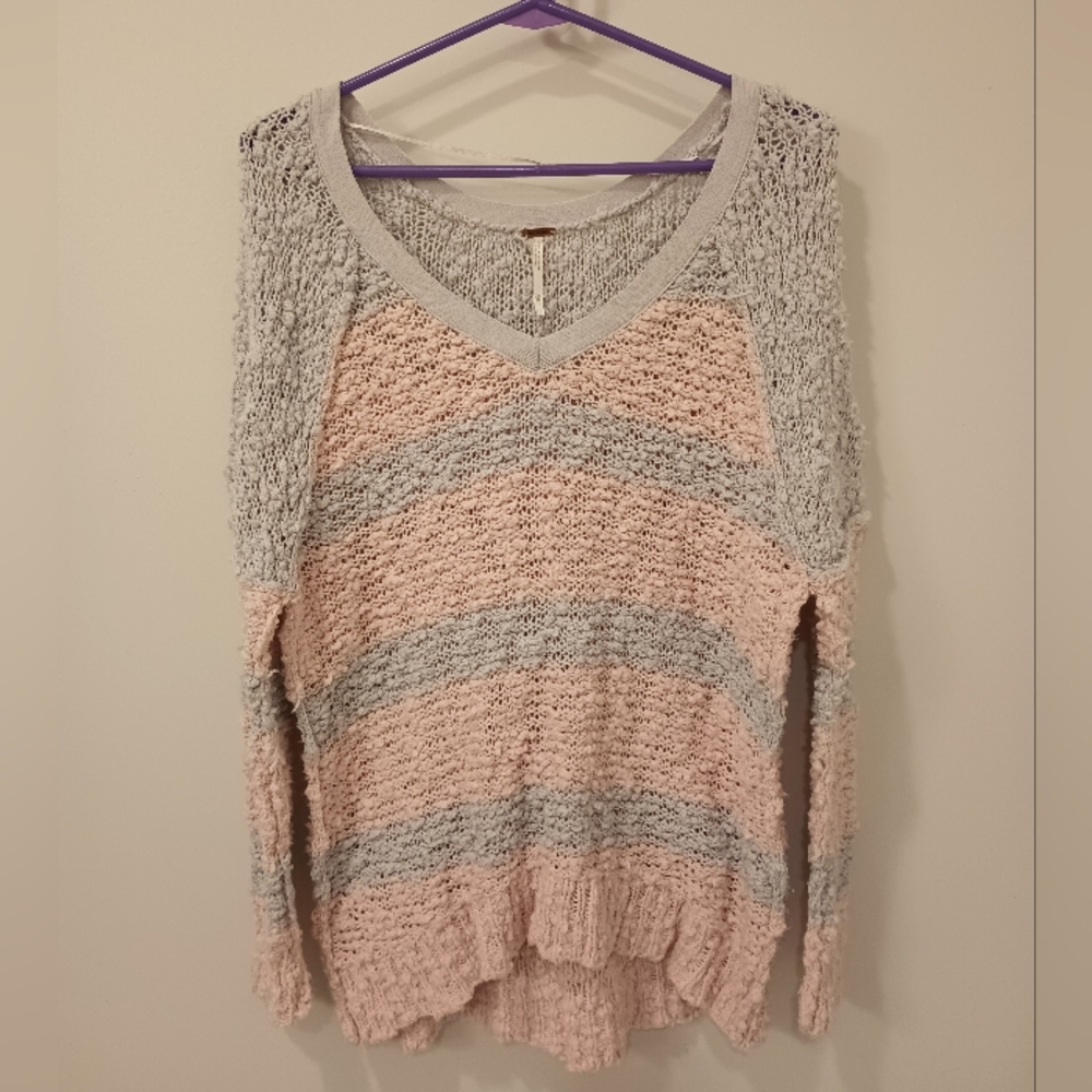 Free People Songbird purple striped sweater